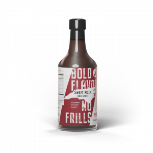 Bottle of Blister's sweet mozy barbecue sauce
